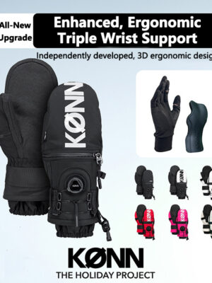 2026 Ski Gloves with Ergonomic Triple Protective Plates, Steel Buckles, and Kevlar-Reinforced Back for Durable Wear, Compatible with Both Single and Double Boards