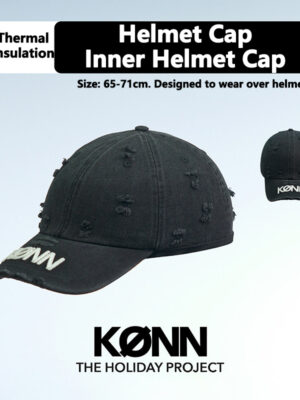 KONN Ski Helmet Hat Dual-Sport Ski Inner Helmet Hat Compatible with Ski Helmets Large Head Circumference Face-Slimming Design Brimmed Baseball Cap Style