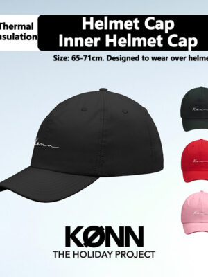 KONN Ski Helmet Cap Single/Double Board Ski Inner Helmet Cap Compatible with Ski Helmets Large Head Circumference Face-Slimming Design Simplified Baseball Cap