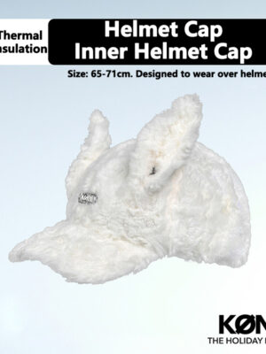 KONN Ski Helmet Hat Single/Double Board Ski Inner Helmet Hat Compatible with Ski Helmets Large Head Circumference Face-Slimming Design Sheep Ear Baseball Cap