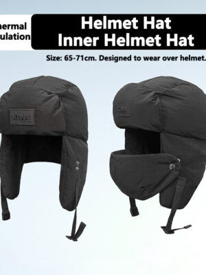 KONN Ski Helmet Hat Dual-Sport Ski Inner Helmet Hat Compatible with Ski Helmets Large Head Circumference Face-Slimming Design Down-Filled Lei Feng-Style Hat