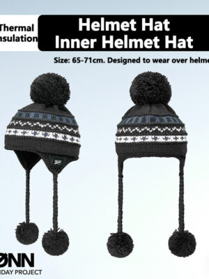 KONN Ski Helmet Liner for Snowboard and Skiing Inner Helmet Cap Compatible with Ski Helmets Large Head Circumference Design for a Slimming Effect Fuzzy Beanie for Cold Weather